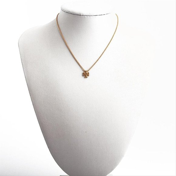 Tory Burch Gold Delicate Logo Choker Pendant Necklace - Picture 1 of 5
